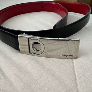 Salvatore Ferragamo Silver Buckle Belt